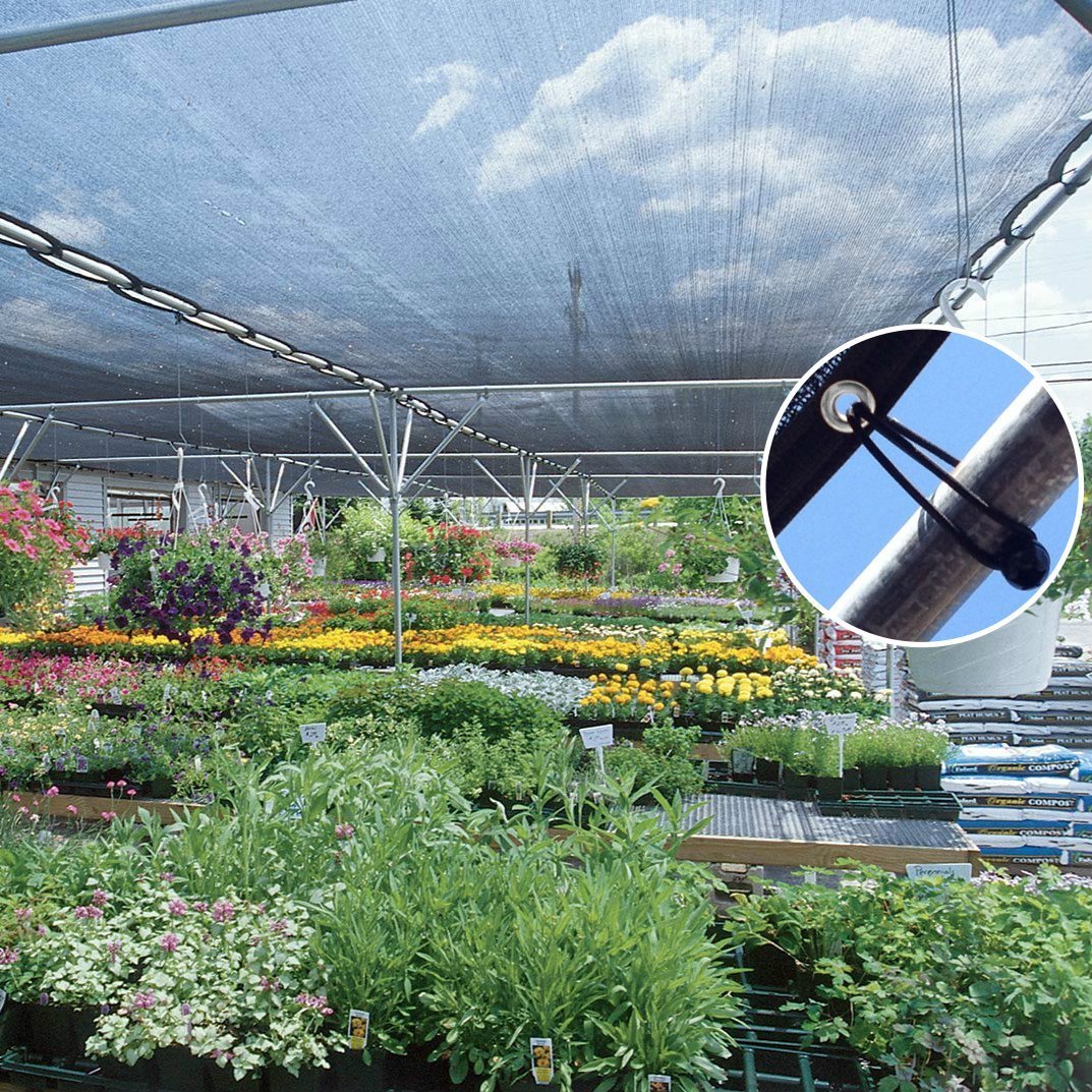 80 6.5 x 10 Black Sunblock Shade Cloth Taped Edge with Grommets Cut Edge UV Resistant Shade for