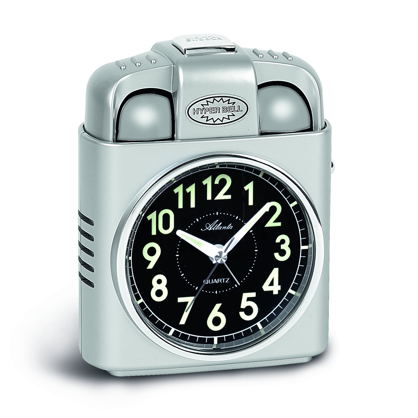 Atlanta Alarm Clock, Silver, Standard Size