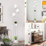 Rayofly 3-Light Crystal Floor Lamp with Shelves Chrome Standing Lamp view 8