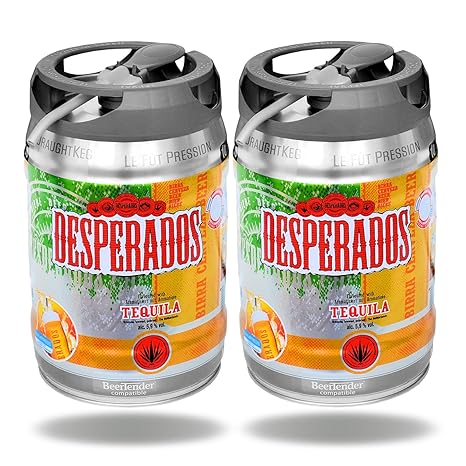2x Desperados Tequila Bier mit Zapfhahn 5 Liter Partyfass 5,9% vol.