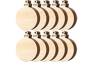 80pcs Natural Wood Slices, HOOMBOOM 3.5 Inch DIY Wooden Christmas Ornaments Unfinished Predrilled Wood Circles for Crafts Centerpieces Holiday Hanging Decorations