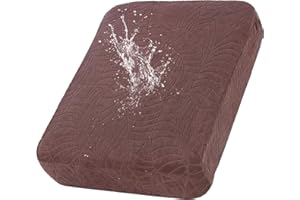 KELUINA 100% Waterproof Couch Cushion Covers, Stretch Leaf Jacquard Sofa Seat Cushion Slipcovers Washable Furniture Protector for Armchair Loveseat Sofa Chaise (Brown,1)