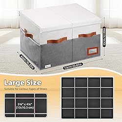 Supowin Shoe Organizer for Closet, Foldable Shoe