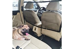 STARROAD-TIM Dog Car Barrier Vehicle Pet Barrier Backseat Mesh Dog Car Divider Net with Adjusting Rope and Hook Suitable for SUV Pickup and Small Car (43in x 23.6in)