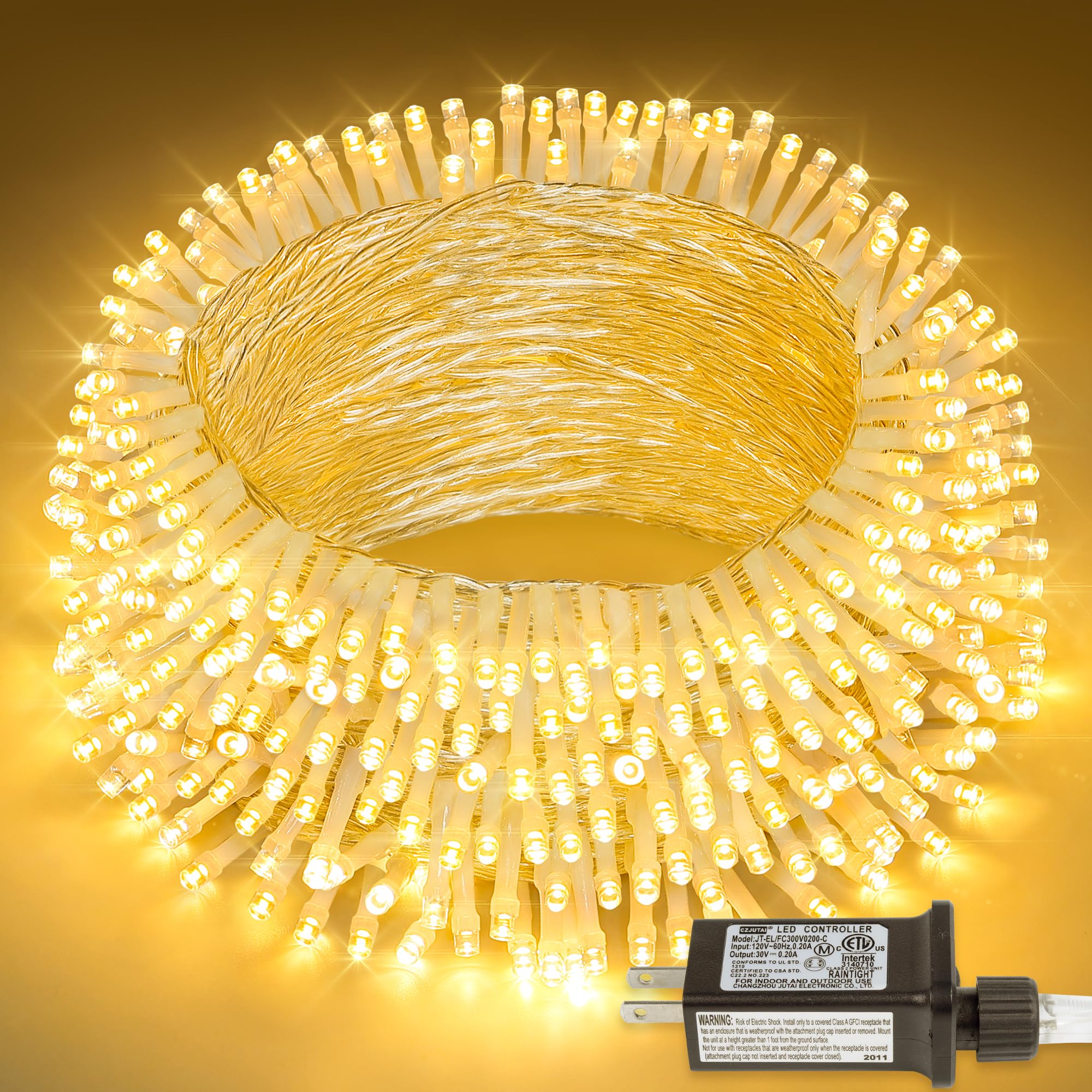 Photo 1 of YOUNGAR String Lights, 98FT 200 LED Indoor Outdoor Twinkle Lights, 8 Modes Warm White Christmas Lights, 30V UL Certified Plug-in for Home, Garden, Wedding, Party, Holiday Decoration