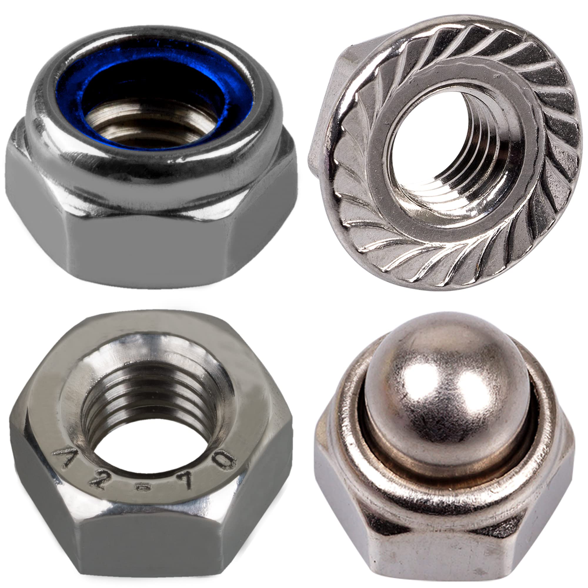 Stahlia 10 x STAINLESS STEEL lock nut M5 nut self-locking HEXAGON NUTS M3 to M10 V2A VA A2 DIN 985