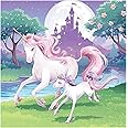 Pink Unicorns & Castle Edible Cake Topper-1/4 Sheet