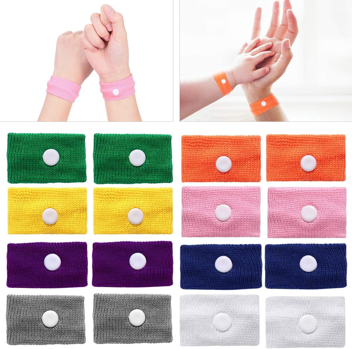 ROSENICE Motion Sickness Bands （8 Pairs ）Natural Acupressure Nausea