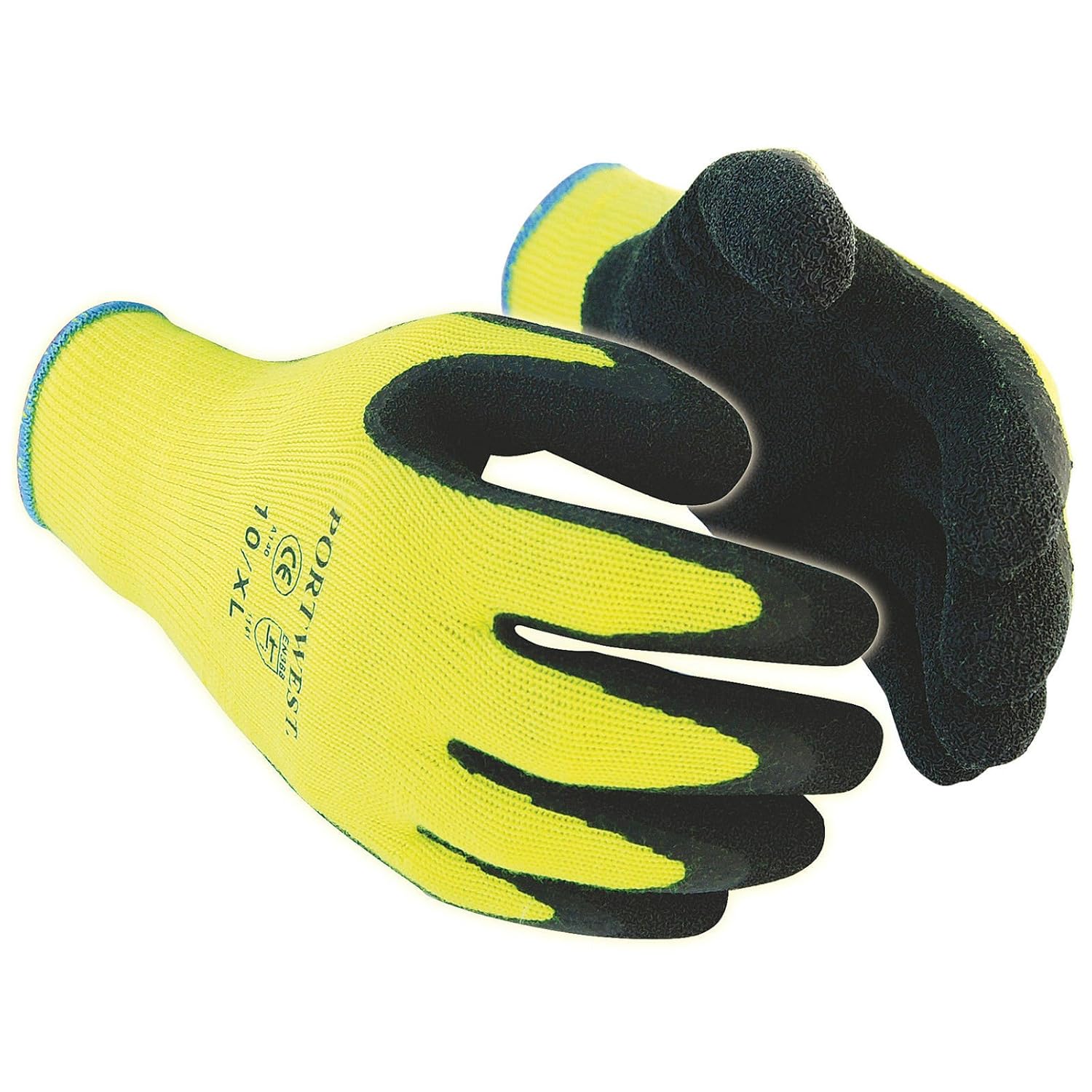 Portwest A140 Heavy Duty Thermal Grip Glove - Latex Black, X-Small, XS (Pack of 2) - Image 3
