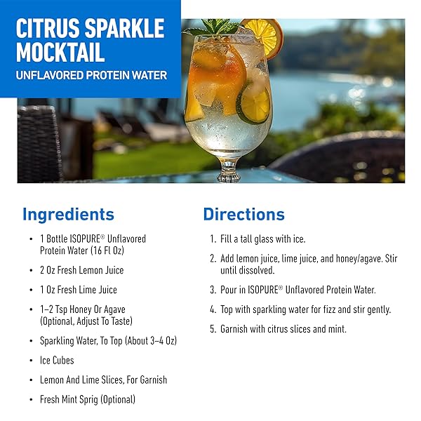 ISOPURE CLEAR PROTEIN WATER WITH ELECTROLYTES, 15G WHEY PROTEIN ISOLATE, ZERO SUGAR, UNFLAVORED, 20 FL OZ BOTTLES, 12-PACK