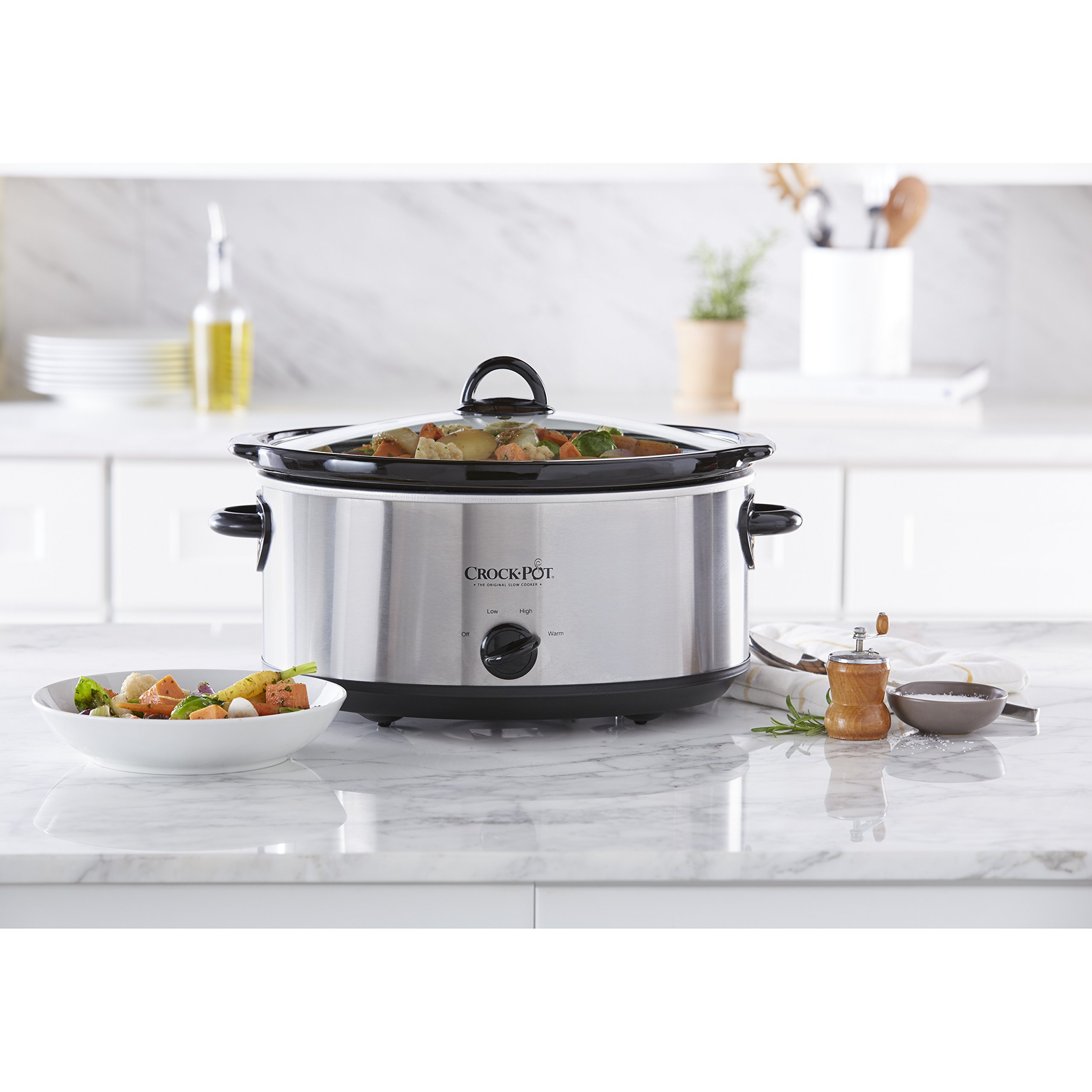 CrockPot SCV700SS Stainless Steel 7Quart Oval Manual Slow Cooker, 7