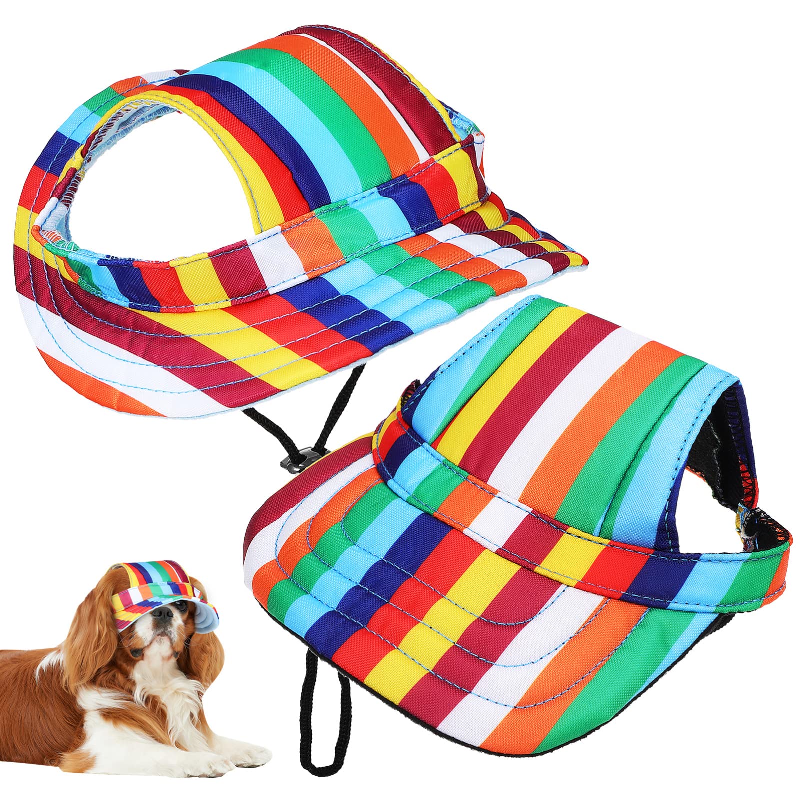 Didiseaon 2pcs Dog Sun Hat Round Brim and Baseball Cap for Dogs Protects Eyes from Sunlight Outdoor Pet Accessories