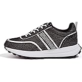 LUCKY STEP Women Platform Walking Shoe Fashion Retro Classic Casual Trainers Braided Rhinestone Sneakers Tennis Running Walking Shoes