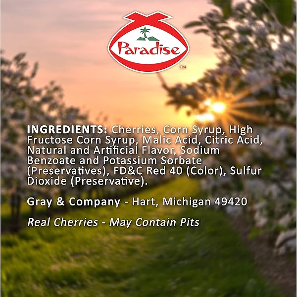 PARADISE RED CHERRIES, 8 OUNCE