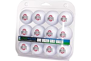 LinksWalker Collegiate Golf Balls 12 Ball Gift Pack Regulation Size 2-Piece Balls