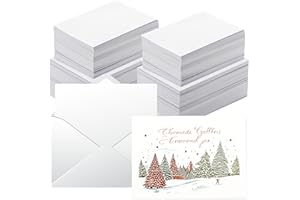 Anscher 100 Pack Blank Cards and Envelopes 5x7" NOT FOLDED - : Heavyweight White Paper Cardstock and A7 Envelopes for DIY Thank You Card, Greetings Cards, Christmas, Invitations, Birthday