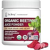 Dr. Berg Raw Organic Beet Powder from Real Earth-Grown Beets – USDA Certified Organic Beet Root Powder to Support Nitric Oxide Levels, Energy, Blood Flow, & Heart Health* – 30 Servings