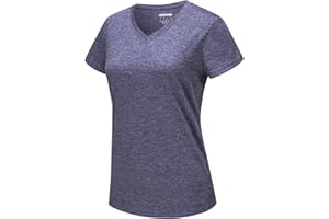 TACVASEN Women's Workout Shirts V-Neck Short Sleeve Quick Dry Hiking Running Athletic Tops