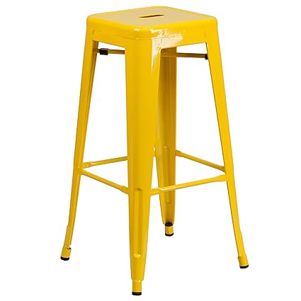 Flash Furniture 76,2 cm High Rückenfrei Schwarz Metall Indoor-Outdoor