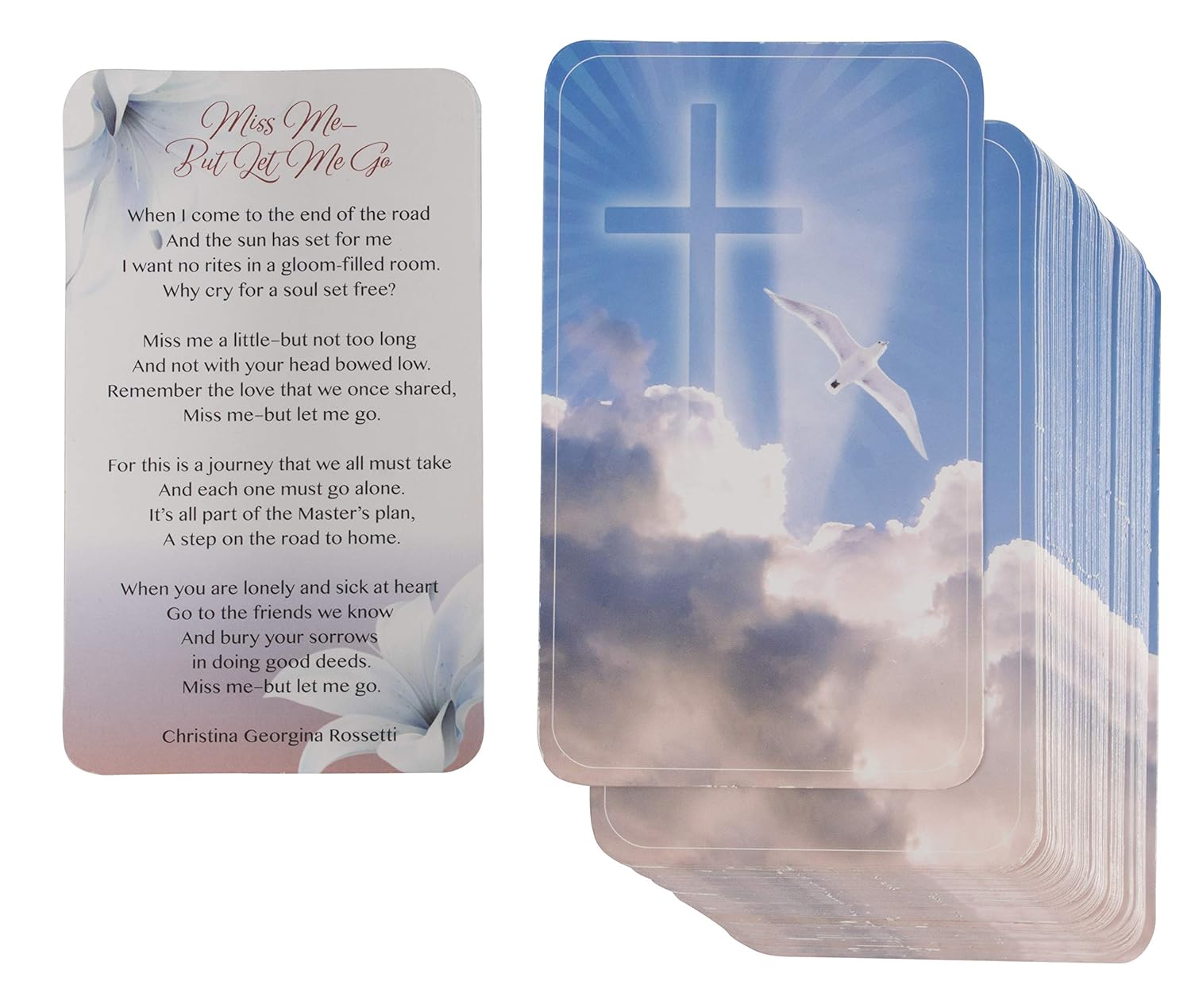 Sympathy Cards - 100-Pack Bereavement Poem for Celebration of Life Memorial Service, Comfort and Remembrance Card for Funeral, 2.5 x 4.2 Inches