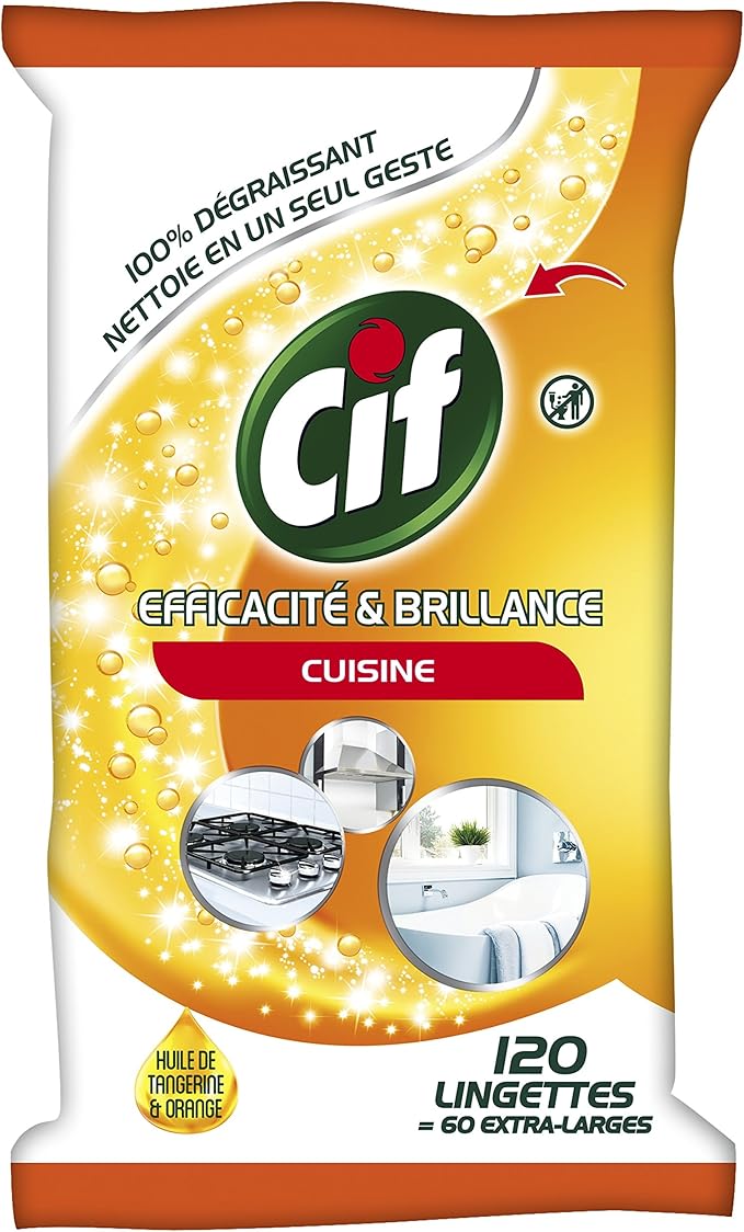 Cif Kitchen Cleaning Wipes Shine/Performance 120 Pieces Amazon.co.uk