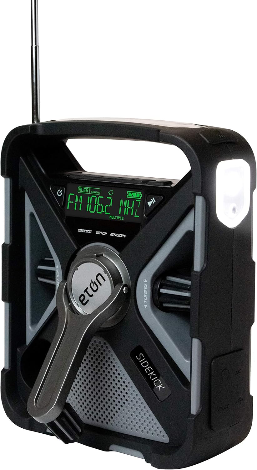 Eton Ultimate Camping AM/FM/NOAA Radio with S.A.M.E Technology, Smartphone Charging, Bluetooth, Giant Ambient Light and Solar Panel, NFRX5SIDEKICK: Electronics