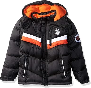 orange polo bubble jacket