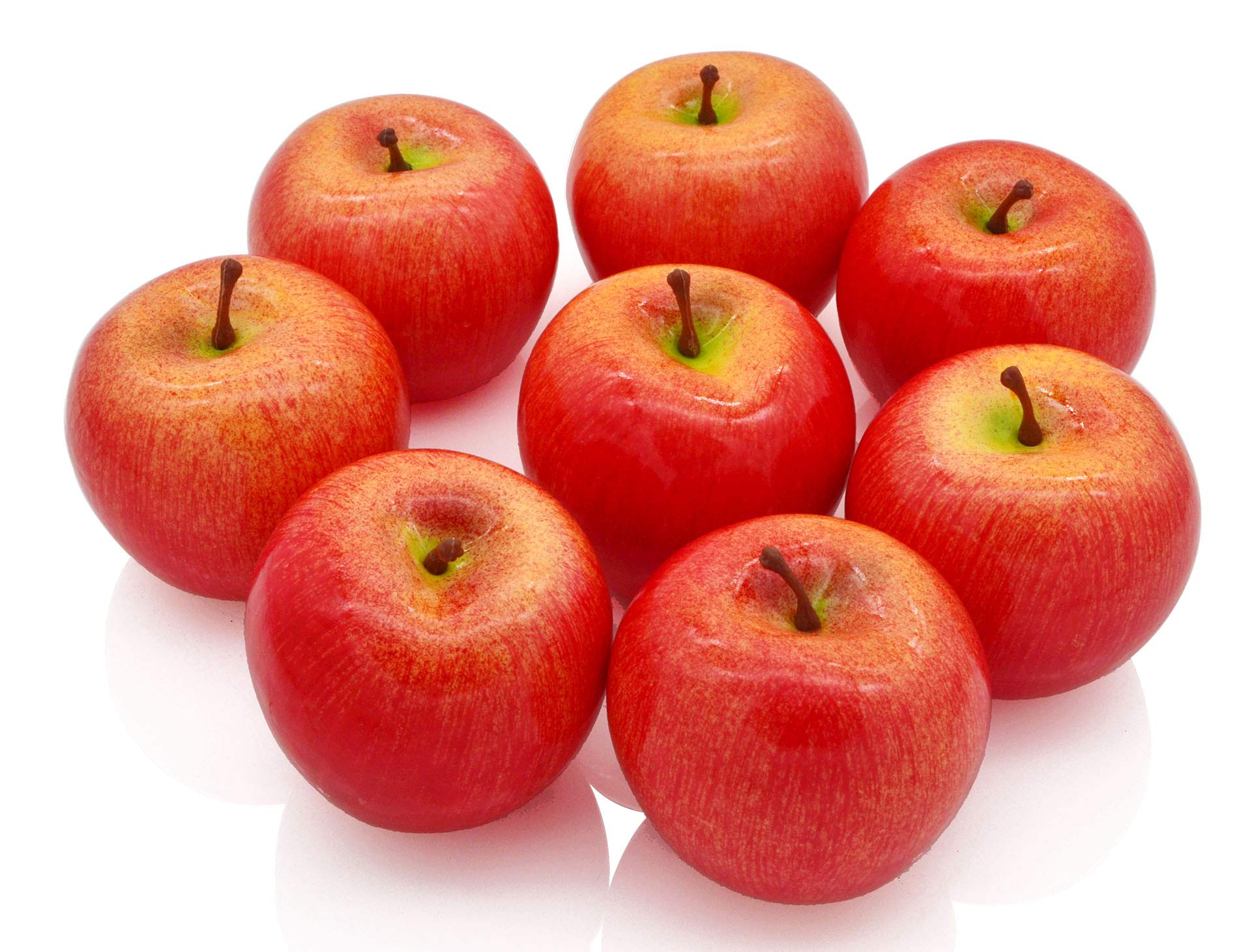 Photo 1 of JEDFORE Fake Apples Artificial Red Apples Simulation Lifelike Fruit Set for Home House Kitchen Wedding Party Decoration Photography (8Pcs)