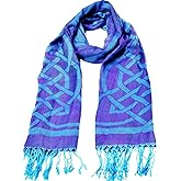 Traditional Connemara Celtic Designed Scarf, Purple And Blue Colour