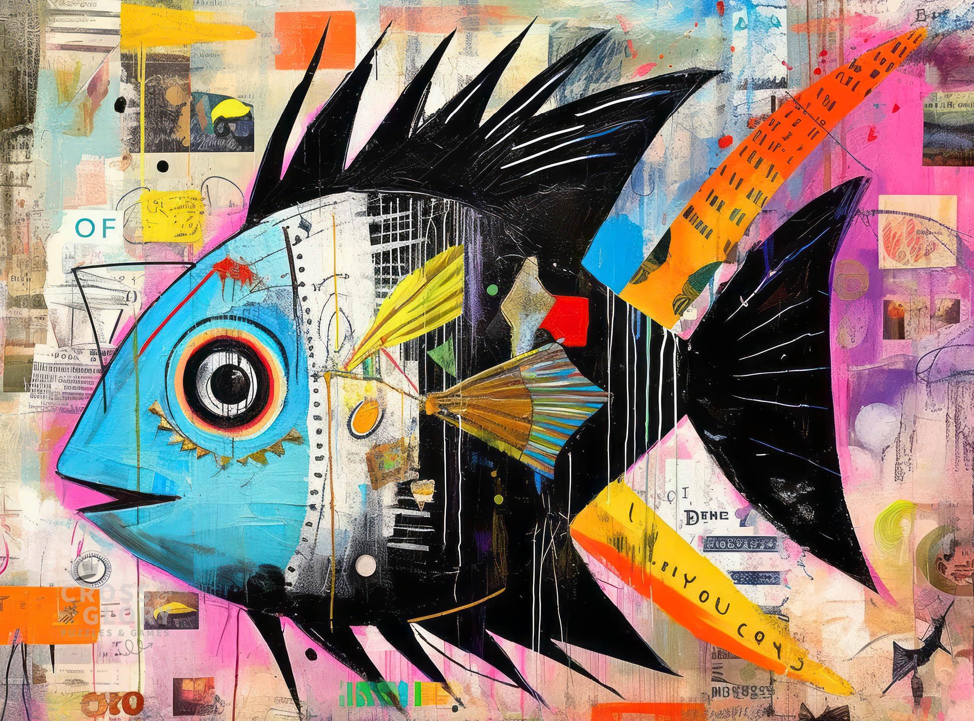 Angelfish Abstract - Premium New 1000-Piece Jigsaw Puzzle for Adults - Vibrant Artistic Marine Design - Eco-Friendly Materials - Unique Gift - from Cross & Glory - Challenging Brain Teaser