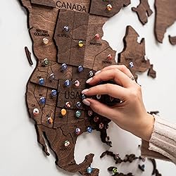 ENJOY THE WOOD 3D Wood World Map Wall Art Large
