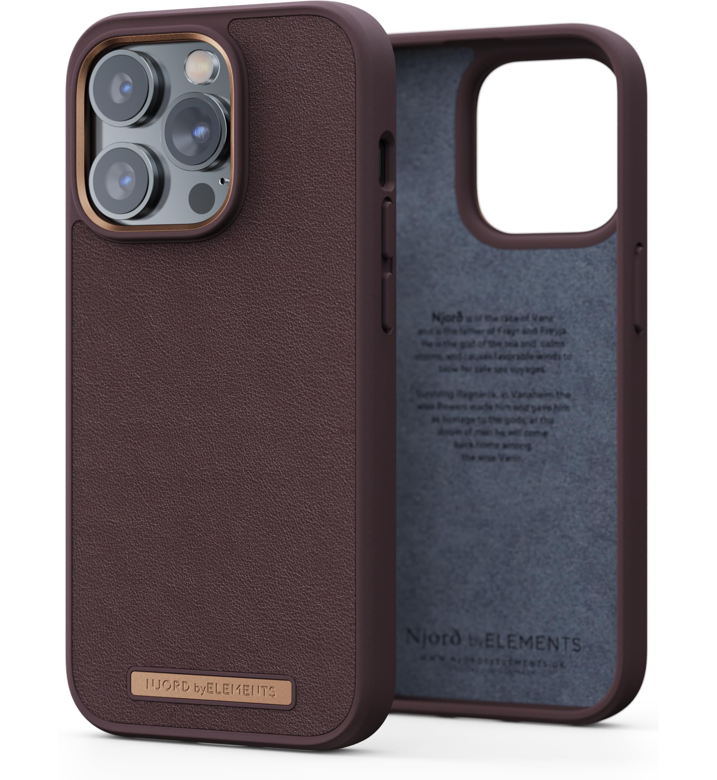 NJORD COQUE CUIR VERITABLE IPHONE 14 PRO MARRON