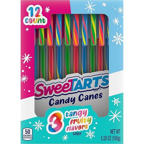 SWEETARTS HOLIDAY CANDY CANES, 12CT BOX – INDIVIDUALLY...