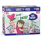 Weruva B.F.F. Play - Best Feline Friend Pat&eacute; Lovers, Aw Yeah!, Pat&eacute; Partay! Variety Pack, 3oz Pouch (Pack of 12)