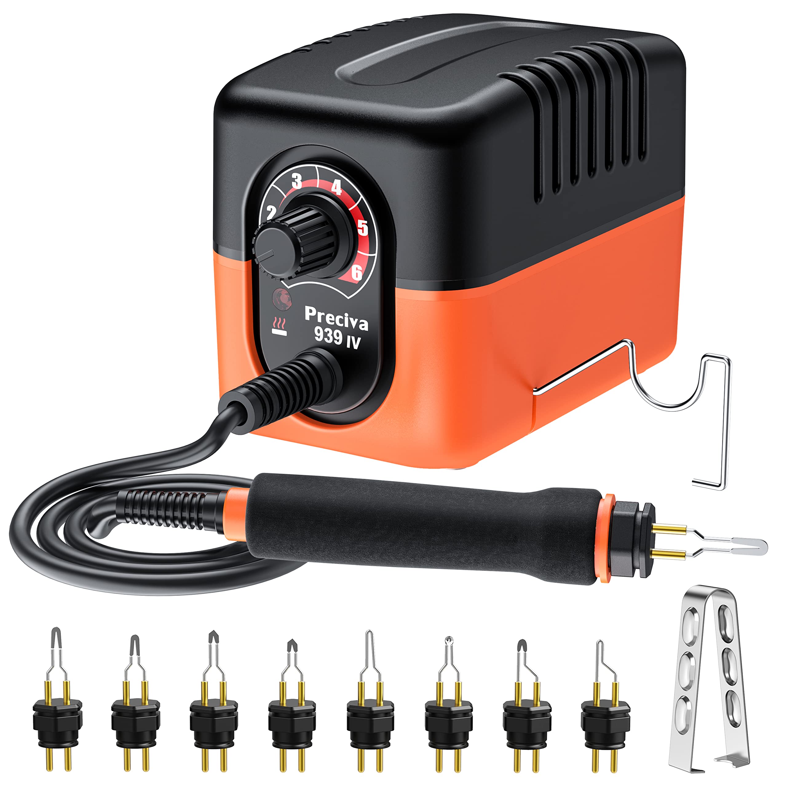 Pyrography Pen with Transformer, Preciva 23W Wood Burning Kit, Adjustable Temperature 250-600℃, 8pcs Plug-in Pyrography Nibs, Fast Heating Wood Burning Tool for DIY Engraving Craft（UK Plug