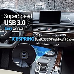 ICESPRING 2 Ports USB 3.0 Extension Cable, Flush