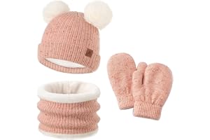 DS DADOU&XIAOSHAN Toddler Hat Scarf Glove Set 2t-4t Boy Girls Winter Beanie Hat Neck Warmer Mitten Kids Hats And Gloves Ages 4-8 Fleece Lined