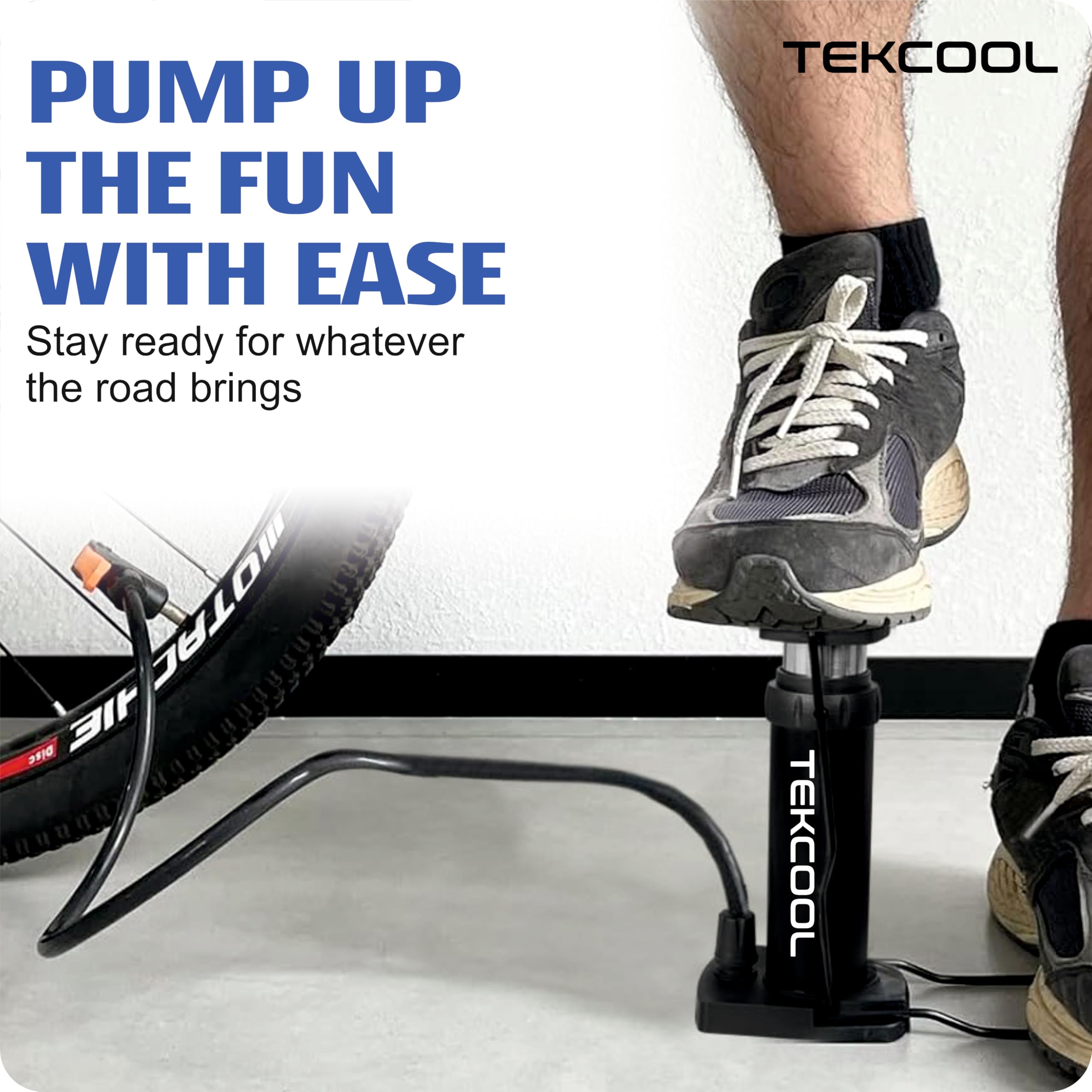 TEKCOOL Cycle Pump for Bicycle and Bike Foot Balloon Pump Machine for Balloon High Pressure Air Pump, Football Pump Pump for Tyre 4