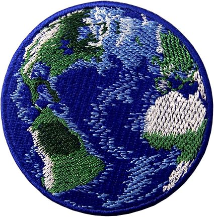 Amazon Com Blue Earth World Planet Embroidered Badge Iron On Sew