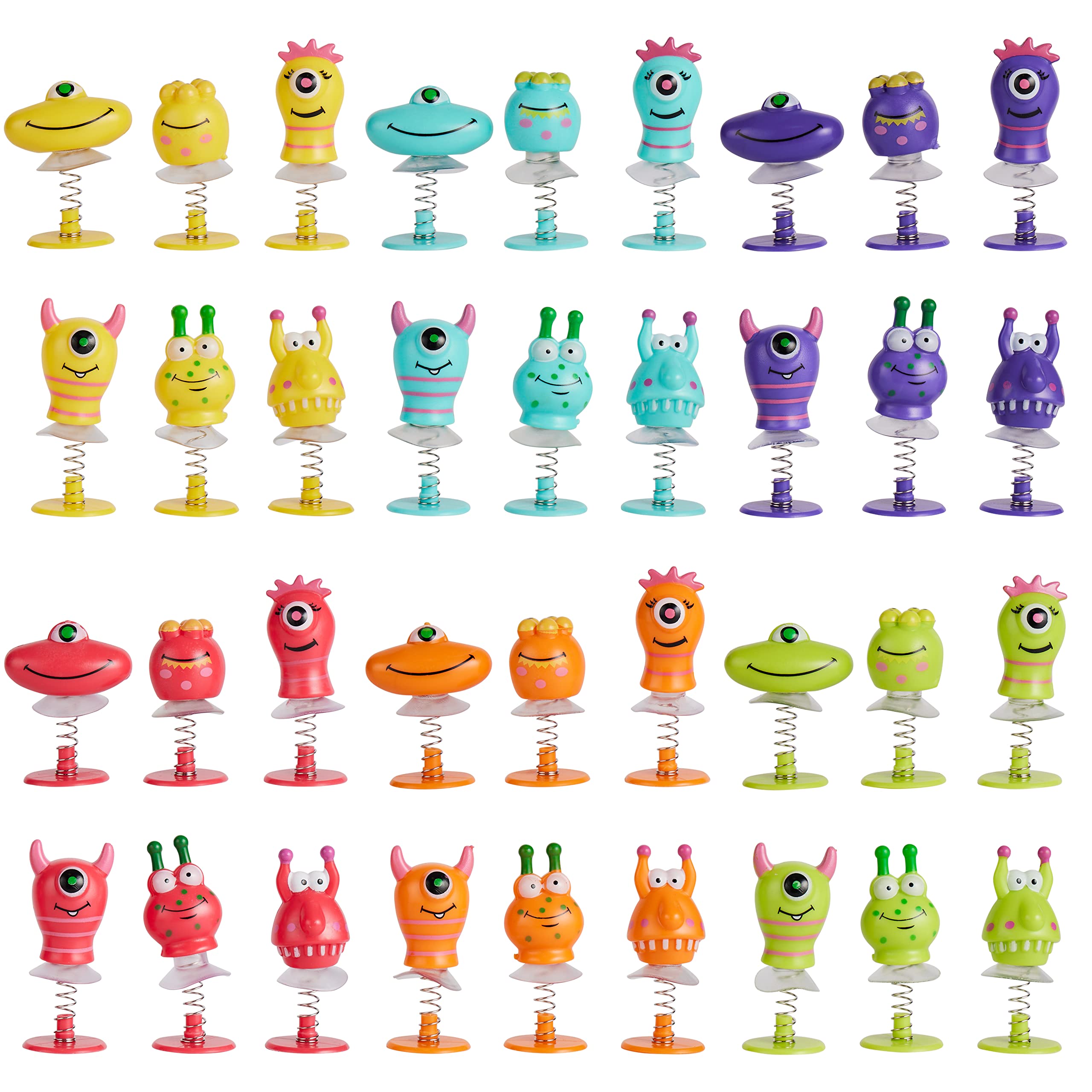 THE TWIDDLERS 36 Monster Spring Jump Up Pop Up Toys for Kids, 6cm - Birthday Party Favours, Goody Bag Fillers and Toy Gift Set, Classroom Prizes