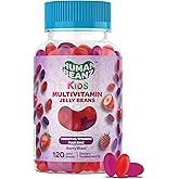 Human Beanz Multivitamin Jelly Bean Gummies with Zinc for Kids, Immune Support Dietary Supplements, Vegetarian, 120 Berry Blast Jelly Beans, Kosher