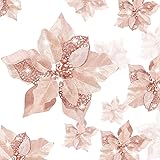 WILLBOND 36 Pieces Christmas Poinsettia Glitter