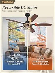 52 Inch Farmhouse Ceiling Fan with Light and