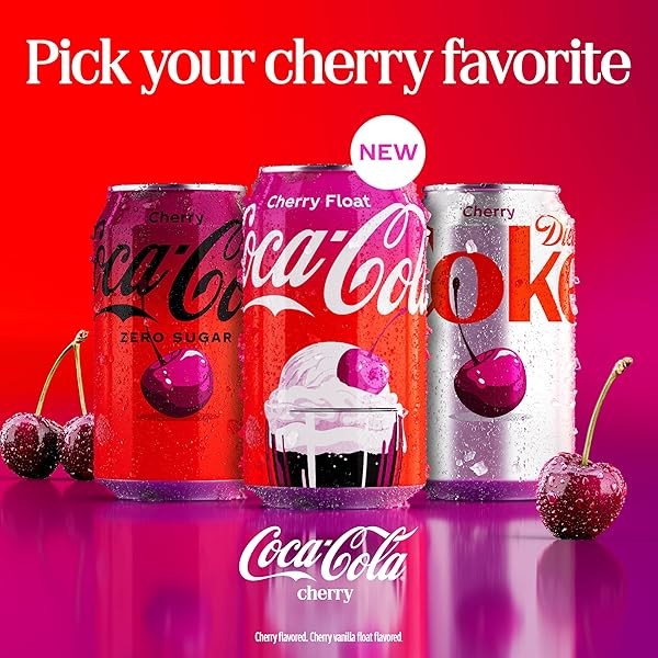 COCA-COLA ZERO SUGAR CHERRY FLOAT SODA SOFT DRINK CANS, 12 FL OZ, 12 PACK