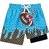 westwolf Boys Swim Trunks with Compression Liner Casual Bathing Suit for Kids Swim Shorts 6-18 Years
