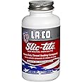 LA-CO 42019 Slic-Tite Premium Thread Sealant Paste with PTFE, -50 to 500 Degree F Temperature, 1/2 pt Jar with Brush in Cap , White