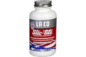 LA-CO 42019 Slic-Tite Premium Thread Sealant Paste with PTFE, -50 to 500 Degree F Temperature, 1/2 pt Jar with Brush in Cap , White