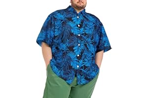 BRISIRA Big and Tall Hawaiian Shirts for Men, Cooling Short Sleeve Button Down Aloha Shirt, Lightweight Breathable, UPF 50+