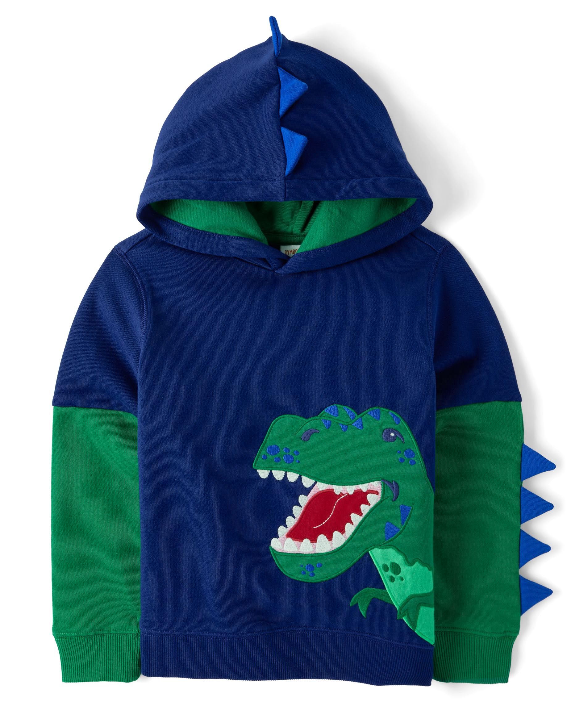 Gymboree,and Toddler Long Sleeve Hoodie Sweatshirt,Blue/Green Dino,8