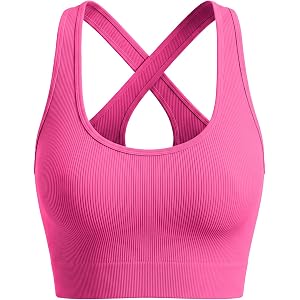 Women U Neck Crisscross Back Bra Stretch Gym Daily Workout Sleeveless Top | Quick Drying, Elastic, Seamless
